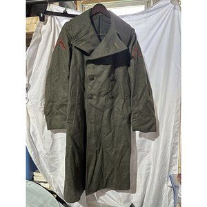 Vintage 1942 WW2 Marine Corps Green Wool OD Military Coat Winter Named